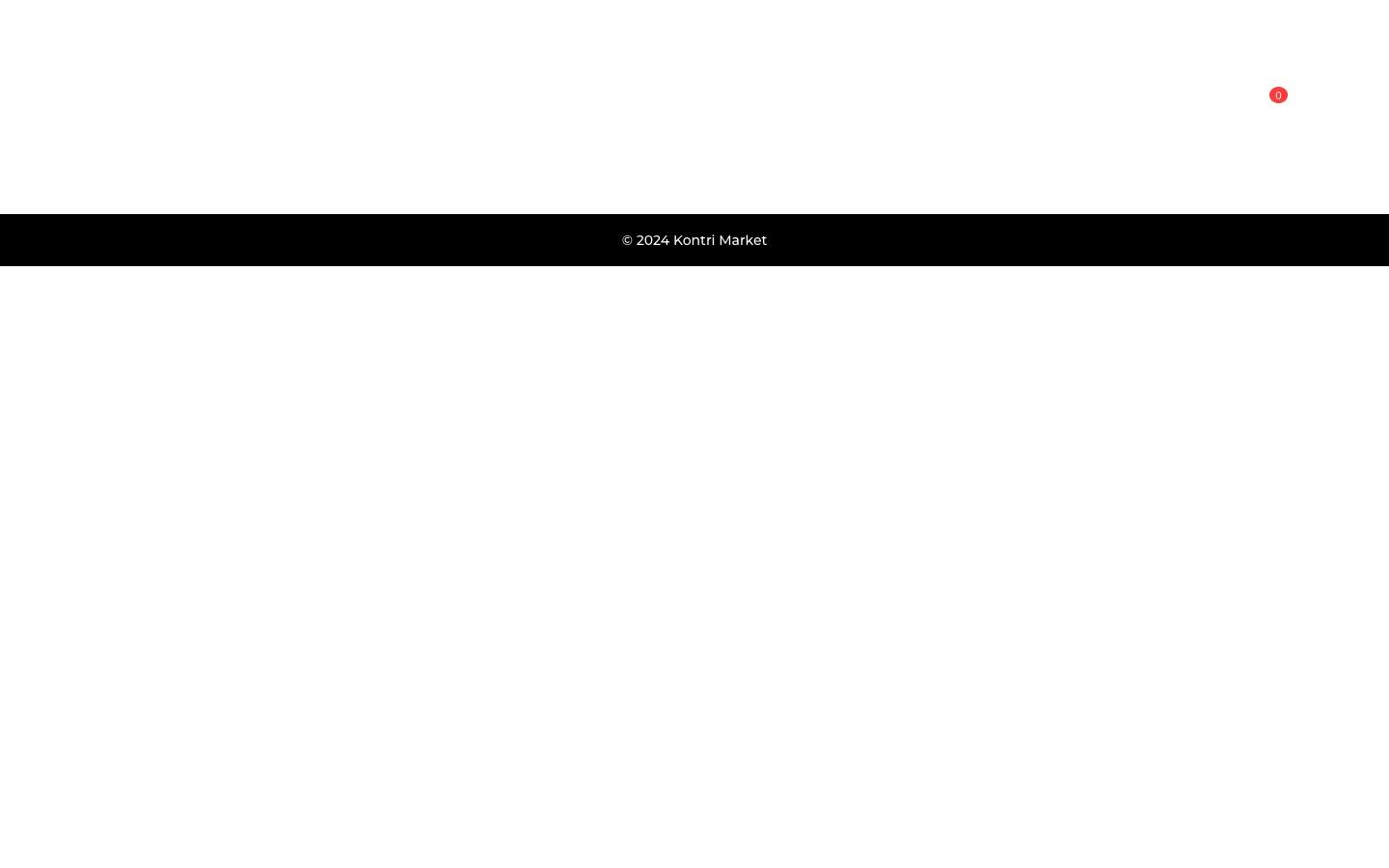 The original Kontri Market shop page, blank apart from the footer